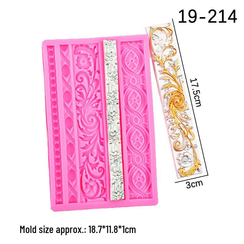 Embossed Retro Floral Vine Silicone Mold for Cake Decoration