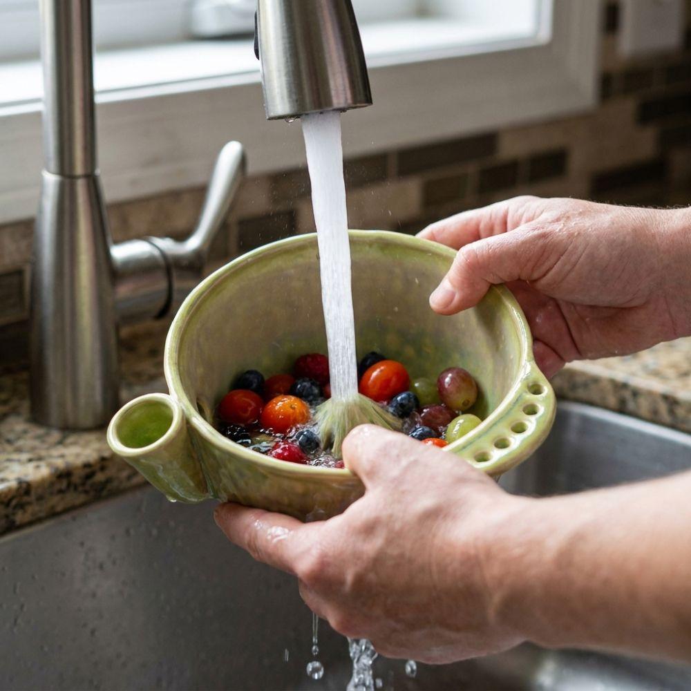 Self-spinning Fruit Washing Bowl Large Capacity Self-Rotating Fruit Cleaner Healthy Eating