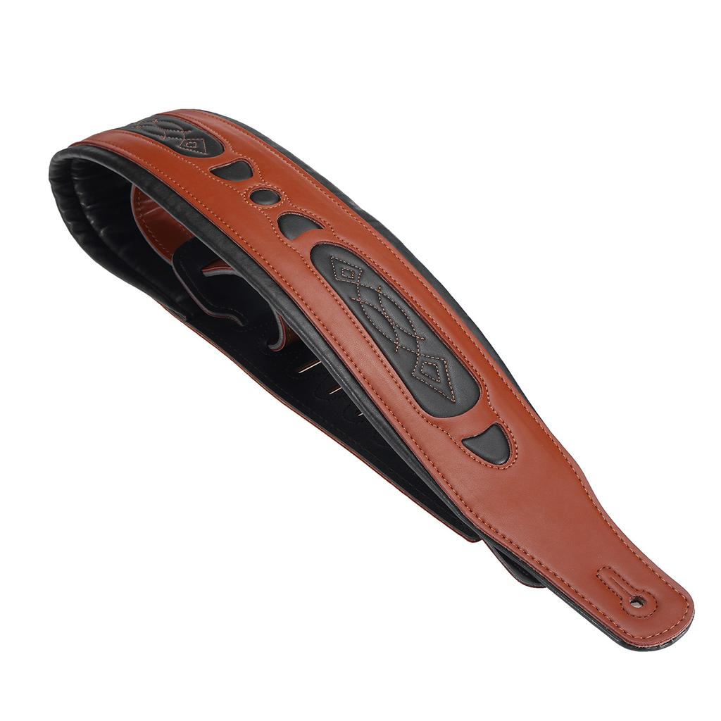 Adjustable Leather Guitar Strap Soft Widen Thicken Durable Shoulder Belt for Electric Acoustic Bass Wooden Guitar 2 Color Option