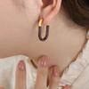 Retro U-Shaped Geometric Enamel Earrings - Non-fading 18K Gold Titanium Steel