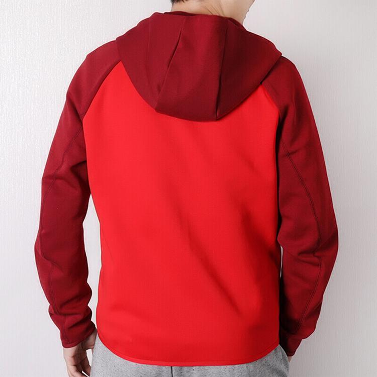 Nike Color Block Hooded Casual Jacket Men Jacket Red 928484-657