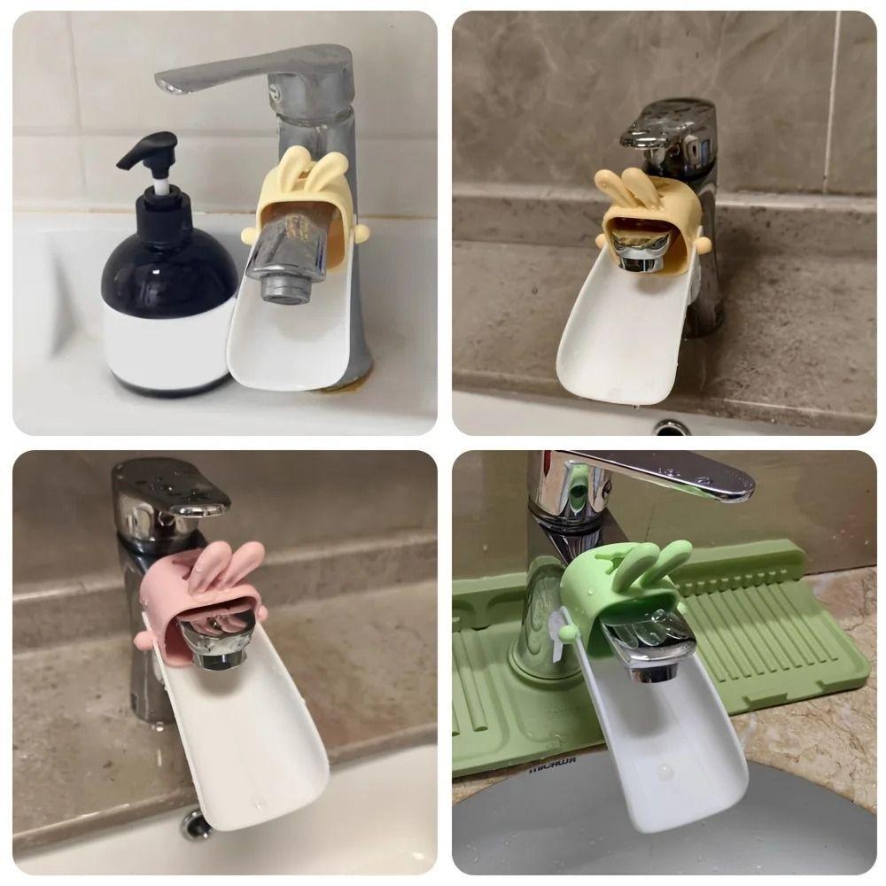 Splash Proof U-shaped Faucet Extender Silicone Rabbit Tap Faucet Extender Faucet Extender  Children