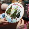Handmade Christmas Embroidery Kit Reusable Needlepoint Kit  Embroidery Beginners