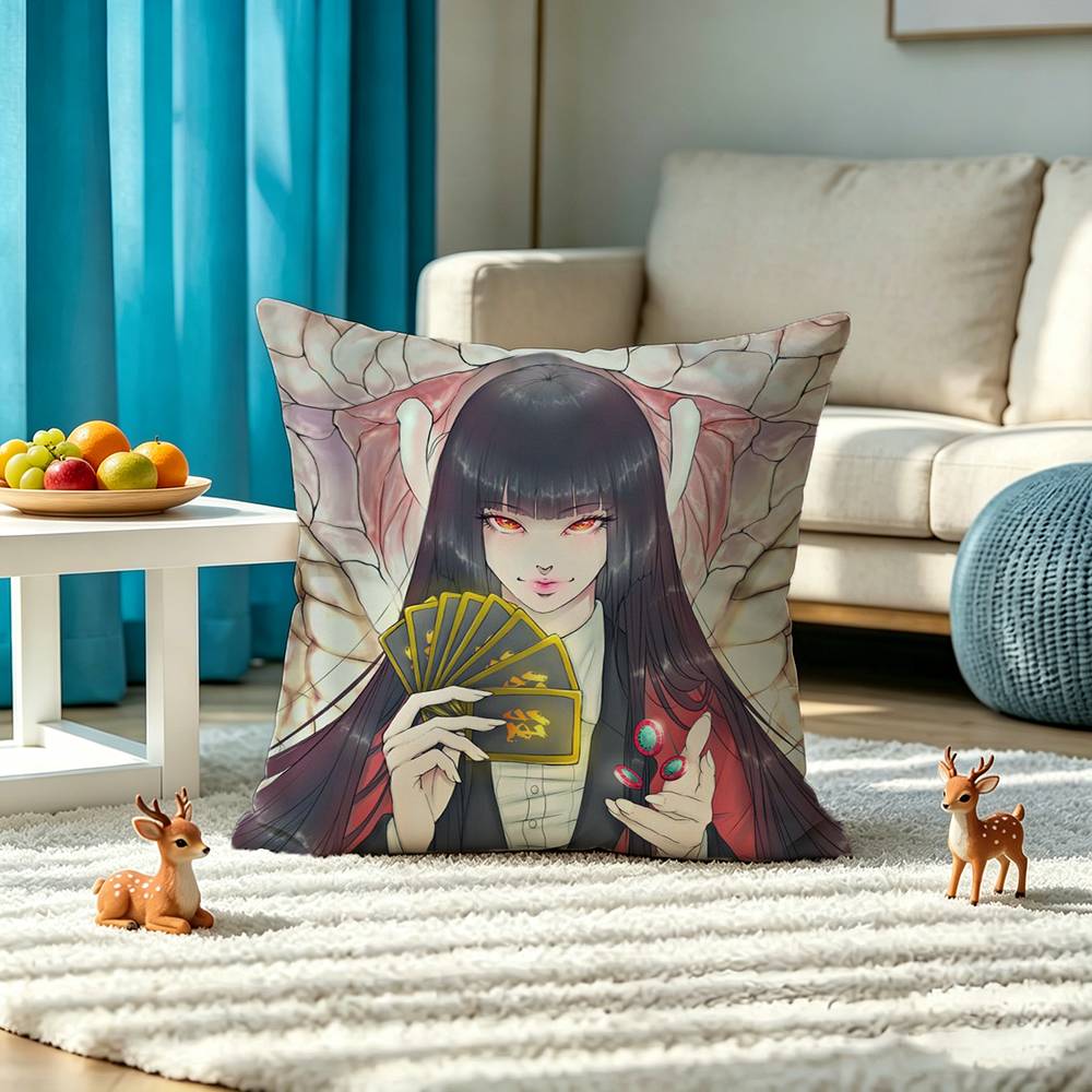 K-Kakegurui ANIME Pillow Case Square Double-Sided Sofa Cushion Cover Bedroom Bedside Pillow