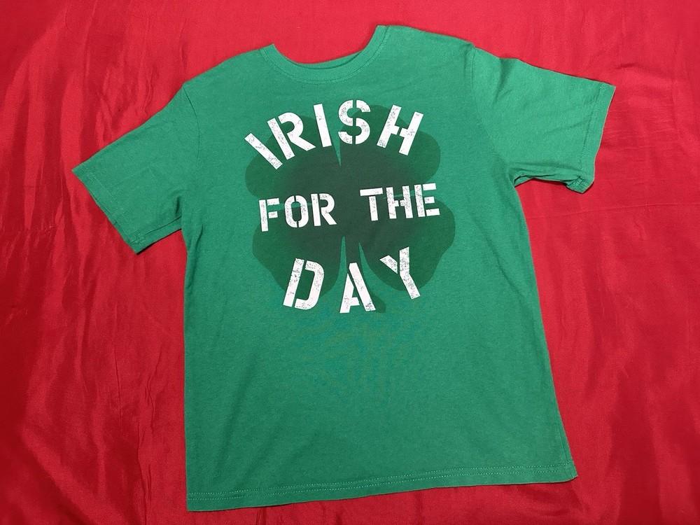 St Patrick039s Day Kids T Shirt Size XL 14/16 Green Short Sleeve Leprechaun Cotton Unisex T-Shirt S