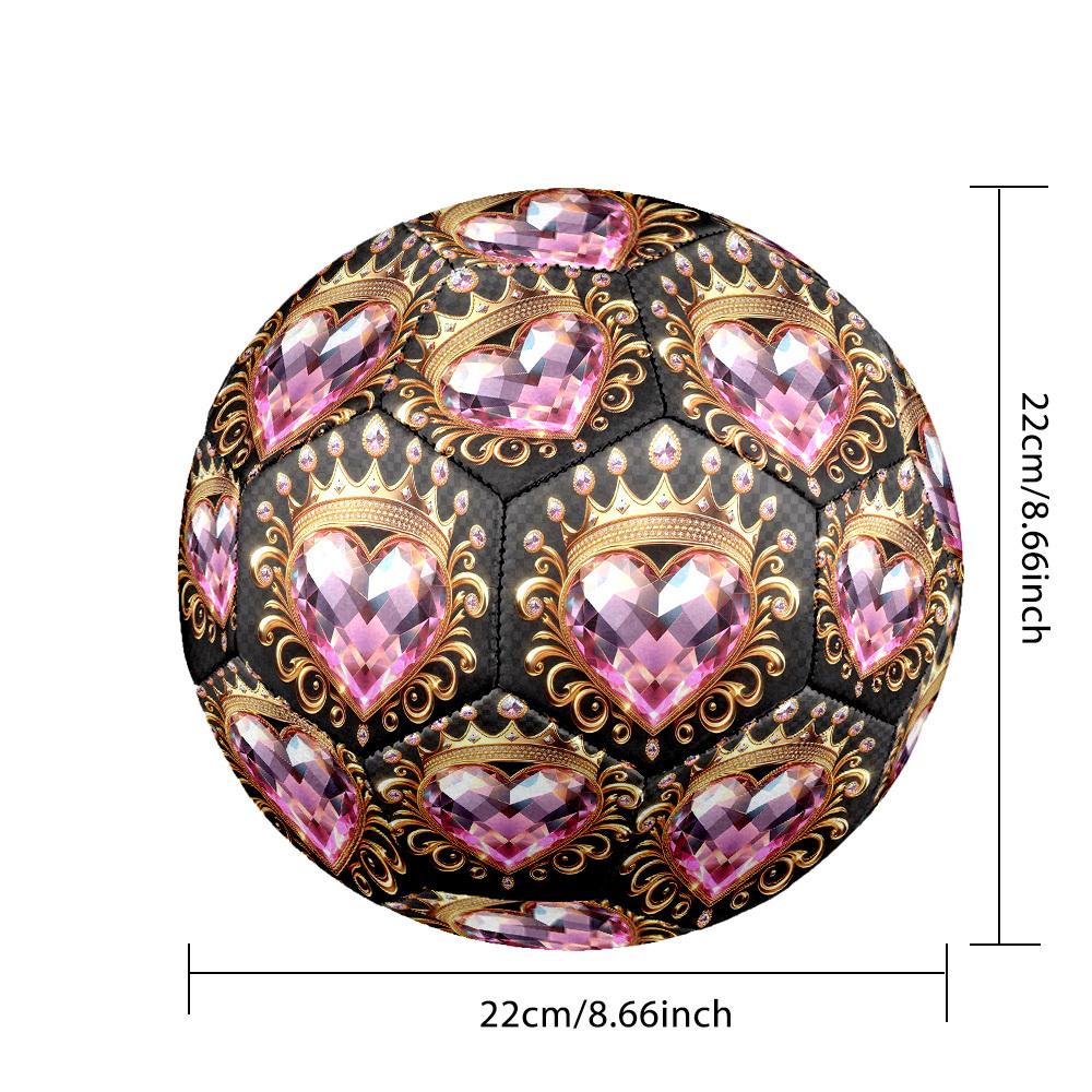 1pc Royal Heart Crown Size 5 Soccer Ball Professional Match Training Football Indoor &Outdoor Sports Ball Lightweight Durable m6512