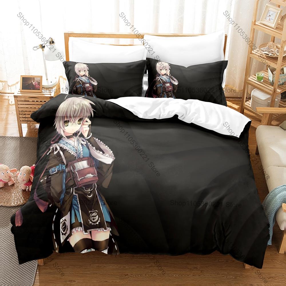 The Melancholy Of Haruhi Suzumiya Anime Print 3PCS Bedding Set Duvet Cover + 2 Pillowcases Soft Bed Linen For Otaku Fans Bedroom