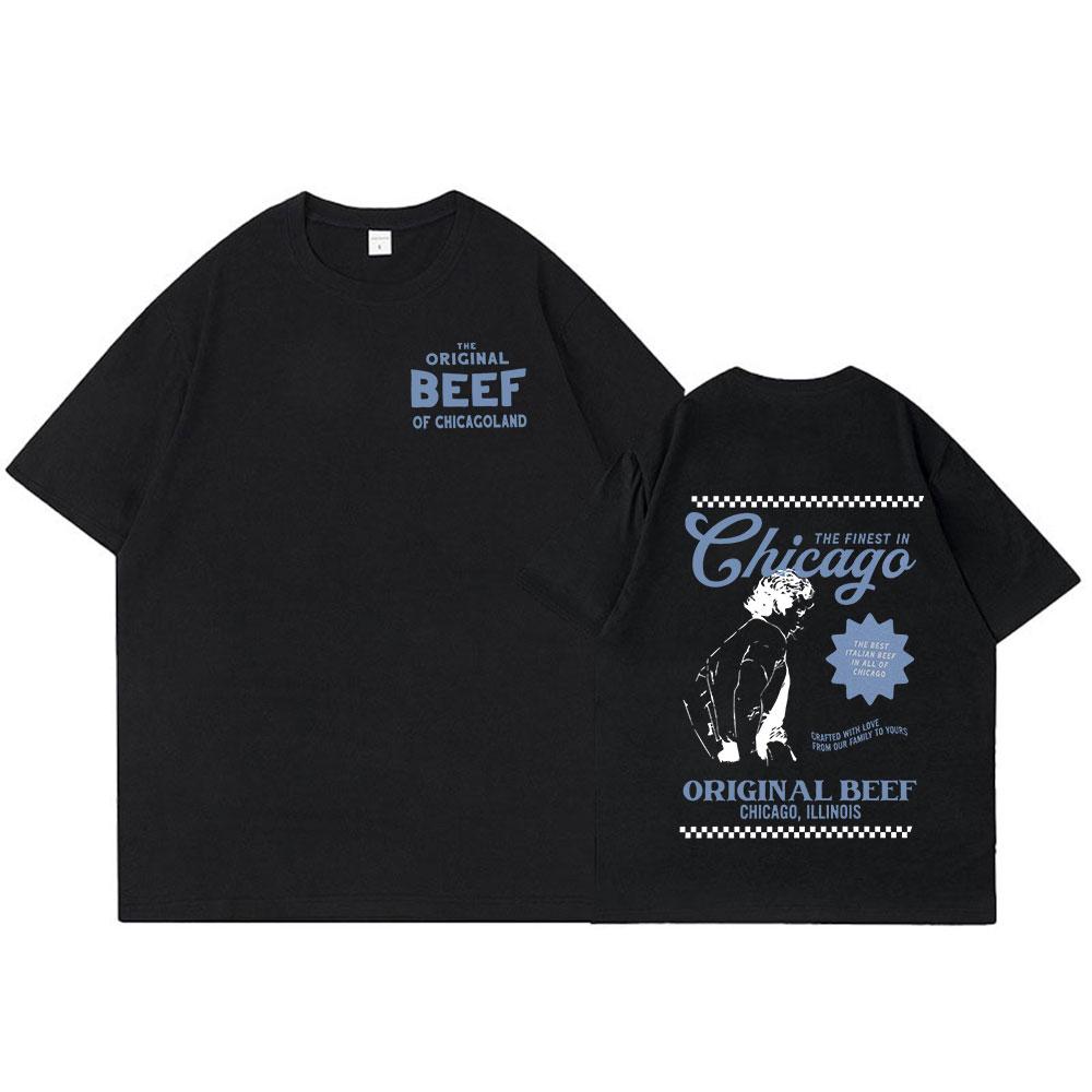 The Bear TV Series Jeremy Allen White T-shirts The Original Beef of Chicagoland T-shirt Women Cotton Cozy Oversized T Shirts