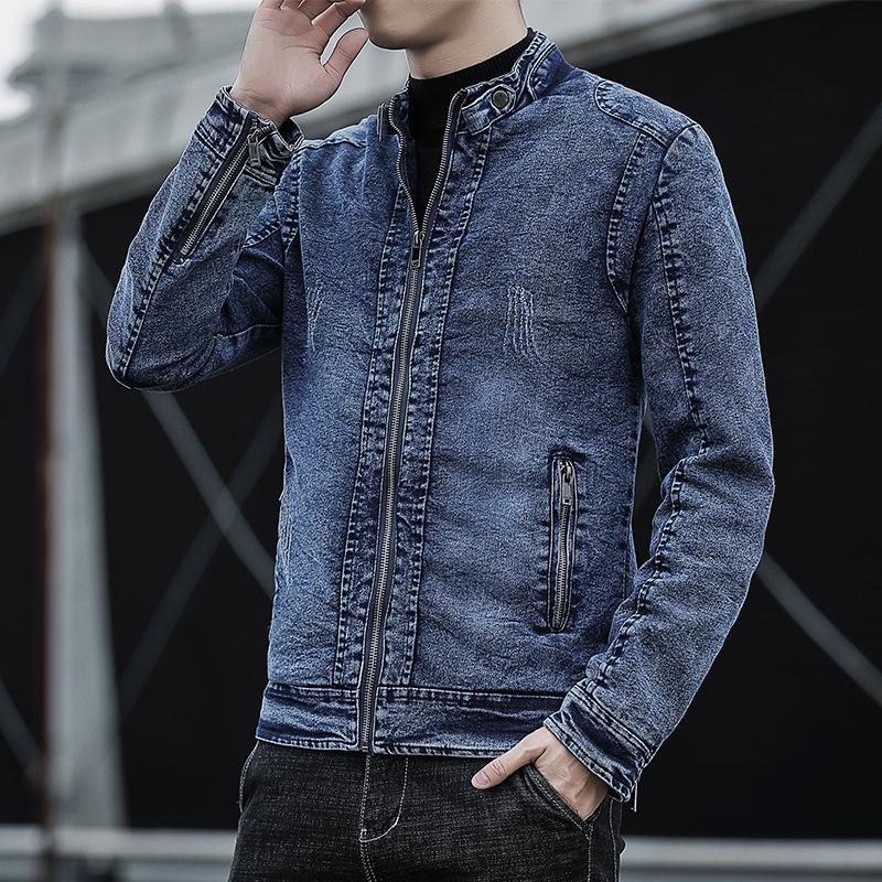 

Мужская джинсовая куртка, куртка, плюшевая осенне-зимняя одежда, мужская новая корейская трендовая мужская одежда XXXXL