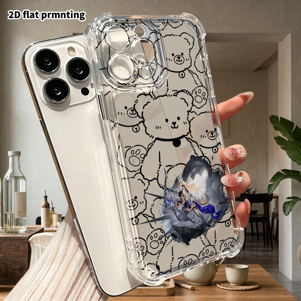 Phone Case: 2D flat suitable for iPhone 18 17 16 15 14 13 Pro, transparent four corner protective case, Granblue Fantasy, Christmas and Halloween gift