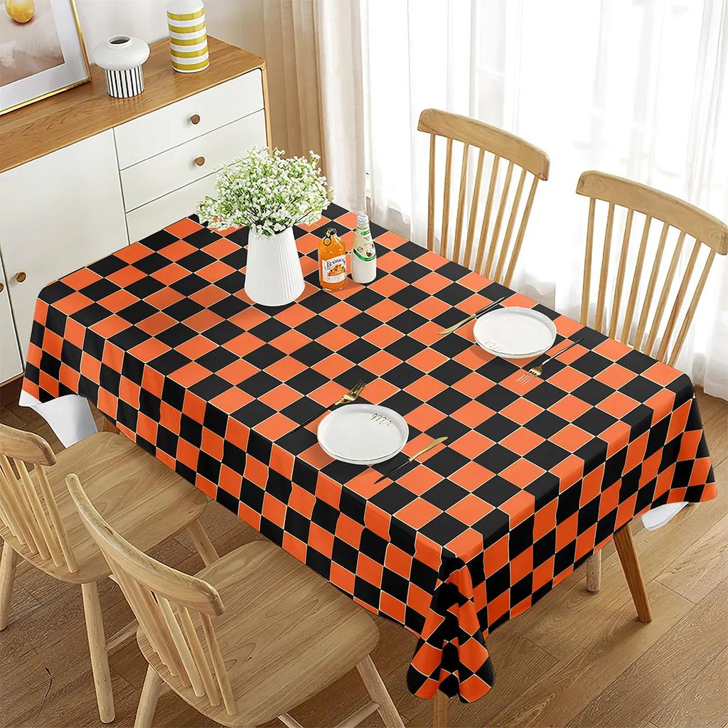 Checkered Tablecloth Rectangular Dining Table Tablecloth for Coffee Table Mat Kitchen Picnic Travel Party Decoration Tablecloth