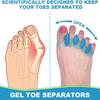 Silicone Toe Separators for Overlapping Toes & Hammer Toes, Ergonomic Toe Straightener for Yoga & Daily Relief, 1 Pair