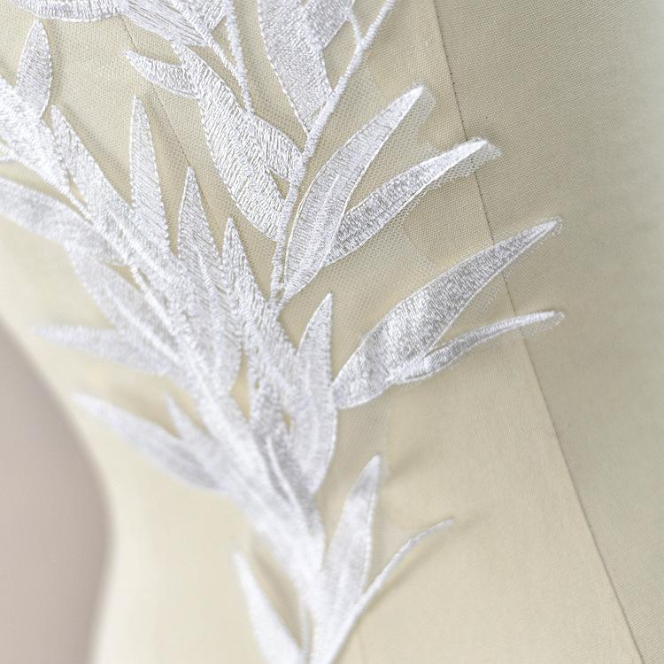 Bamboo Leaf Embroidery Lace Flower Slices, Wedding Dress Veil Handmade Diy Material Clothing Decoration Accessories Accessories