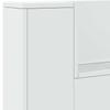 Headboard Cabinet with LED and Shelf White 140 x 16.5 x 103.5 cm