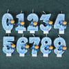 Engineering Vehicle Theme Birthday Number Candle Creative Insert Cake Decoration Handmade Number Candle 0-9