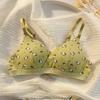 Women's Teen Girl French Triangle Cup Thin Small Bust Seamless Push Up Wireless Comfortable Breathable Student Bra