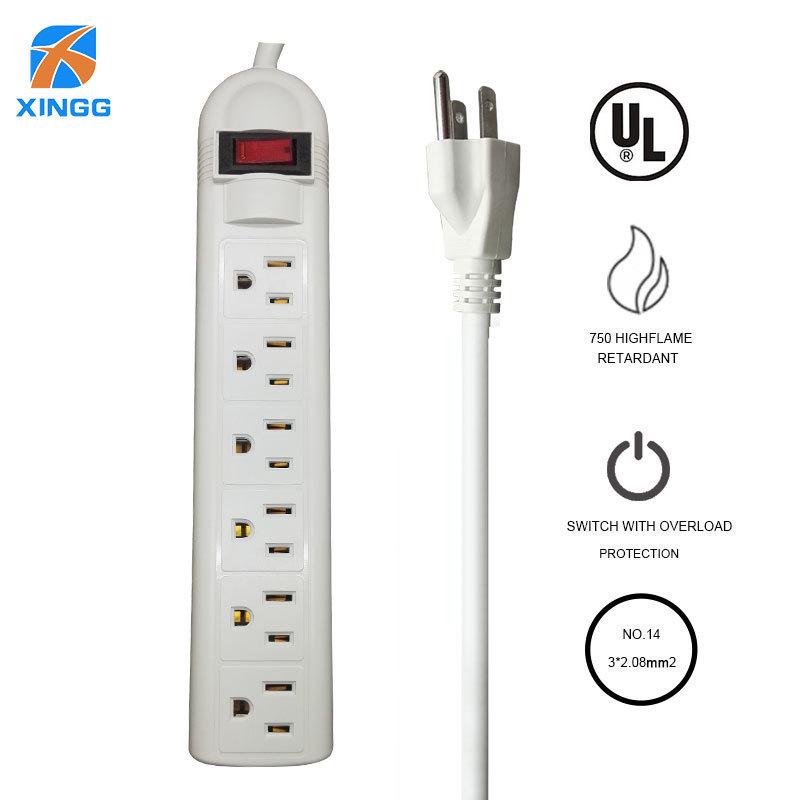 UL Certified 15A 110V Power Strip with US Plug and Overload Protection for Cross-border Use