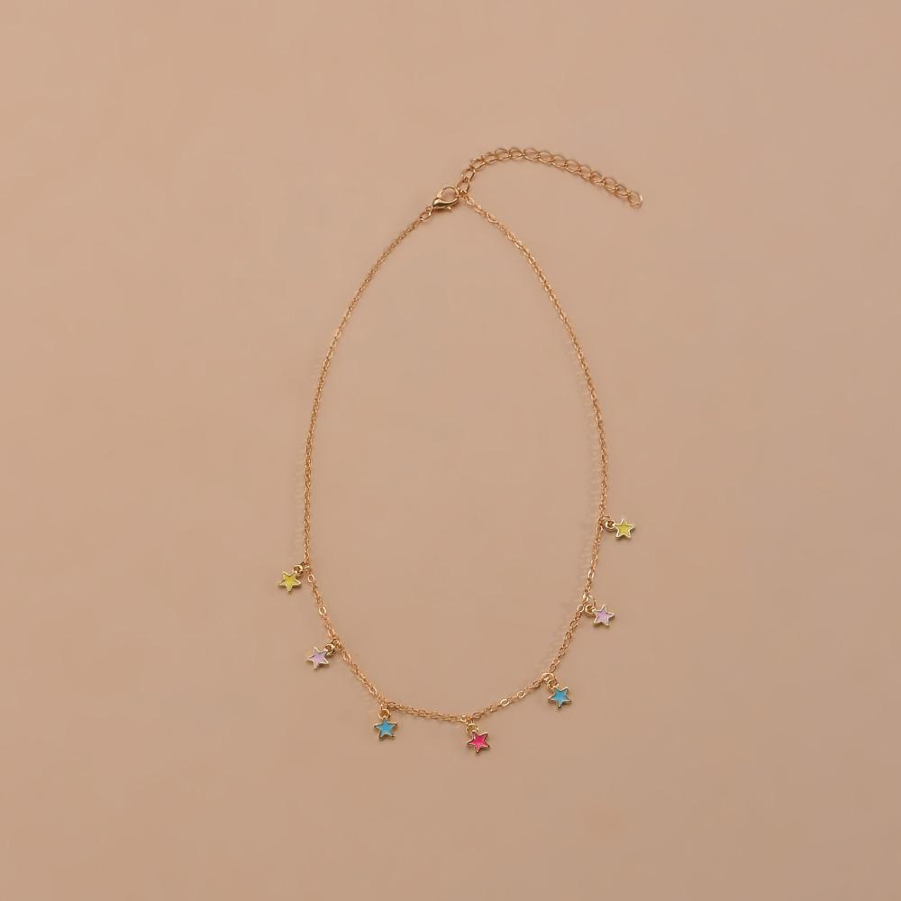

INS Style Sweet Colorful Little Star Pendant Necklace Women s Fashion Classic Jewelry Gift Accessories