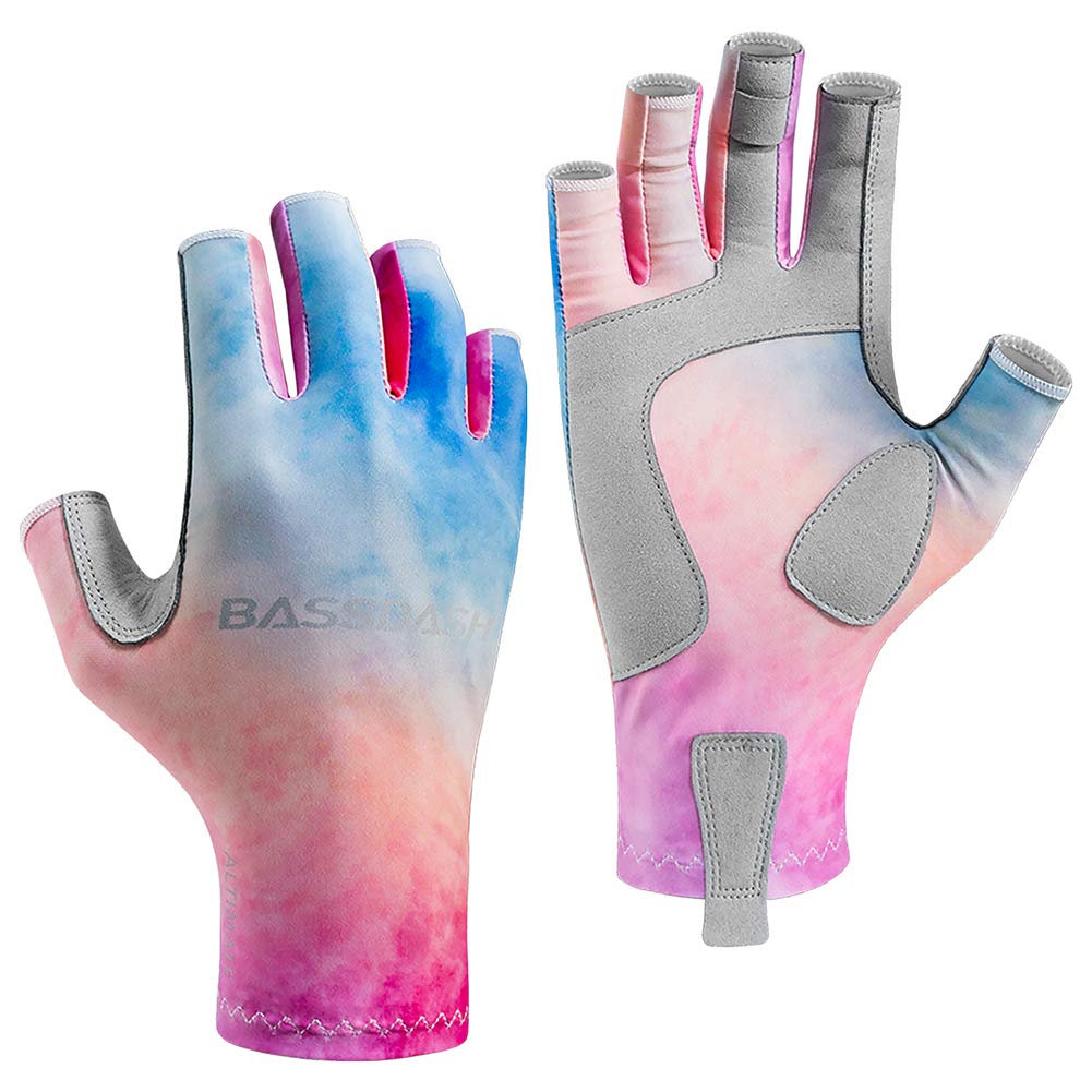 Bassdash Fishing UPF UV Sun Quick Finger Women's Gloves, 50+ Protection, Protection, Drying, 3/4