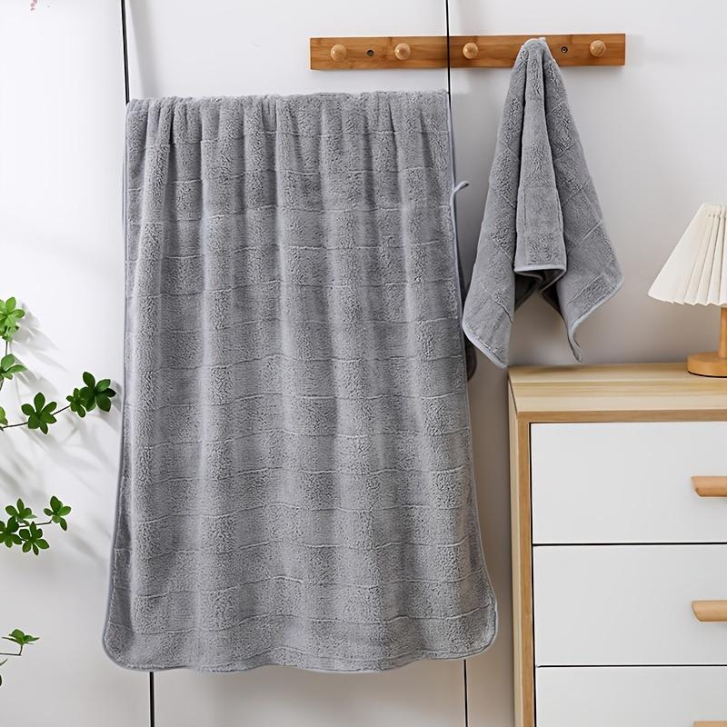 2pcs/set Ladies' Bath Towel Set  Checkered Design Absorbent Quick-drying Towel Suitable for Bathrooms Gyms Camping Coral Fleece