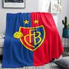 1Pc FC Basel 1893 Print Flannel Blanket High Quality Warm Comfortable Cover for All Seasons Perfect for Gifts Home Decor