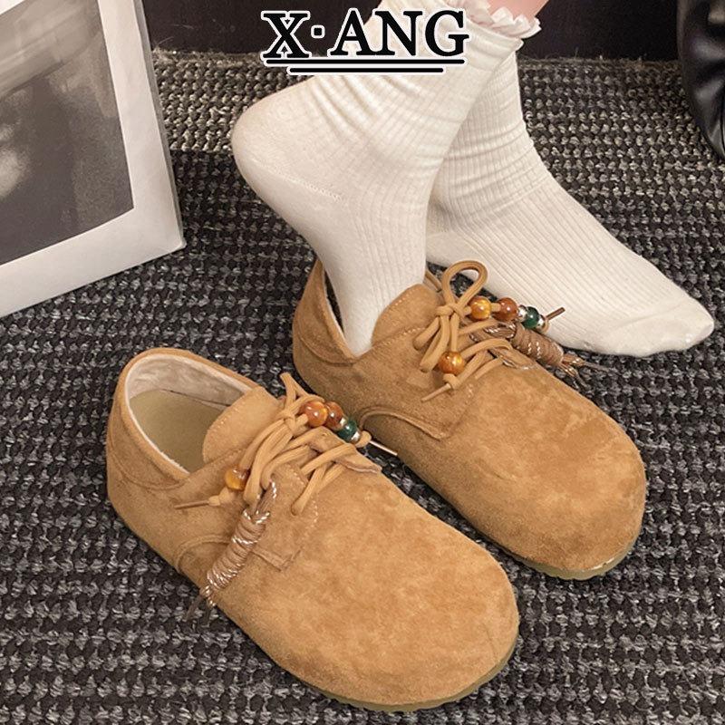 Cowhide version platform women's kangaroo shoes new autumn shoes women's two wear single shoes