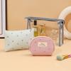 Transparent PVC Makeup Bag Canvas Set - 3-Piece Travel Toiletry & Storage Bags for Women