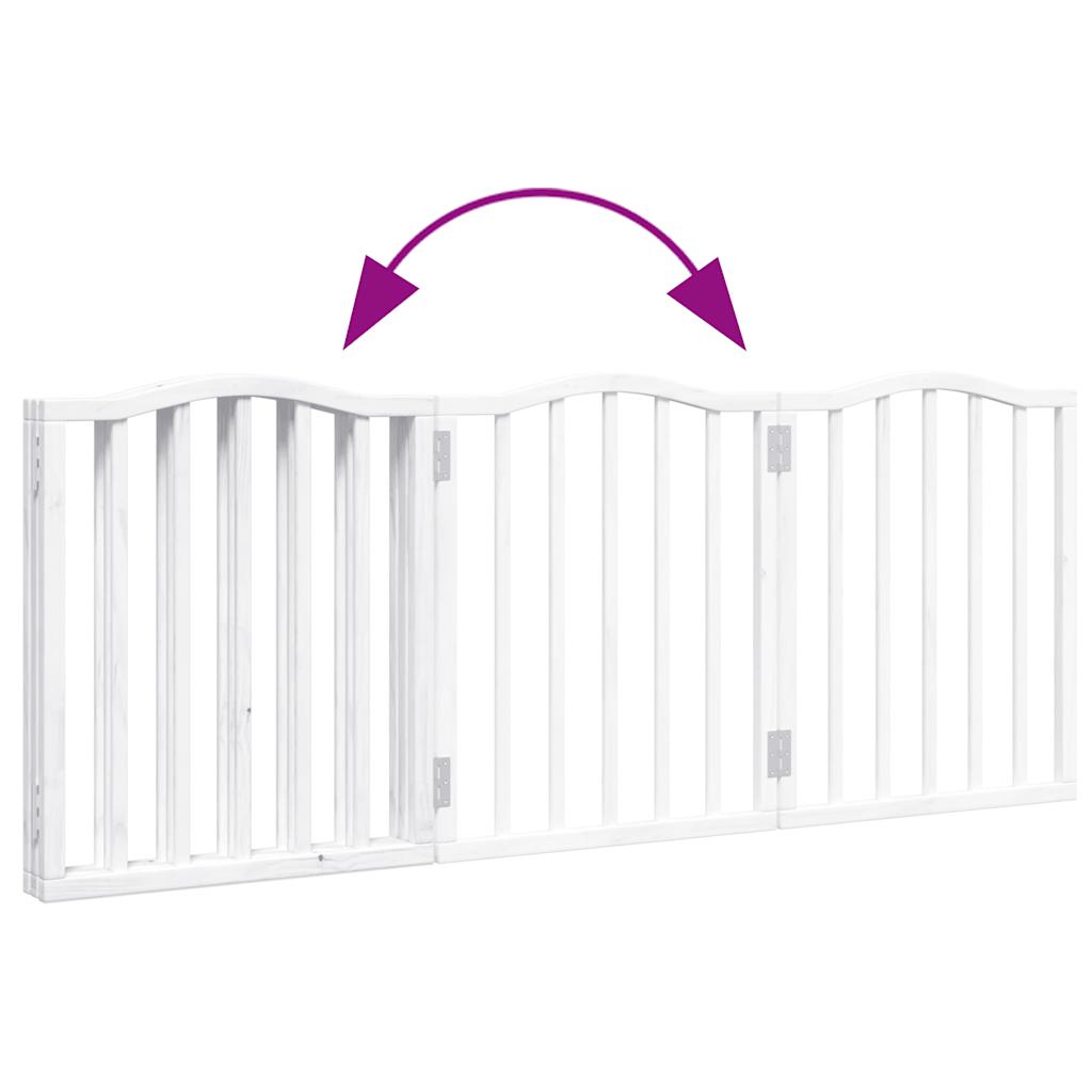 Vidaxl Cancello Pieghevole di Sicurezza per Cani, 3 Pannelli, Bianco, 150 cm