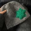 Woolen Snowflake Cap With Breathable Design For Cold Season Women