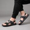 Fashion Summer Large Sandals Sizes 38-48 Men Slippers Genuine Leather Outdoor Beach Shoes Casual Shoes Comfortable Breathable Sandals