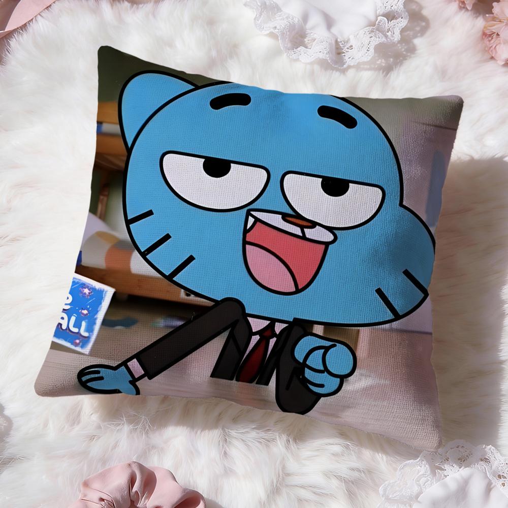 The Amazing World of Gumball Cushion Cover Premium Comfort Reversible Pillow Cove -Two in One Design for Any Room & Car Interior