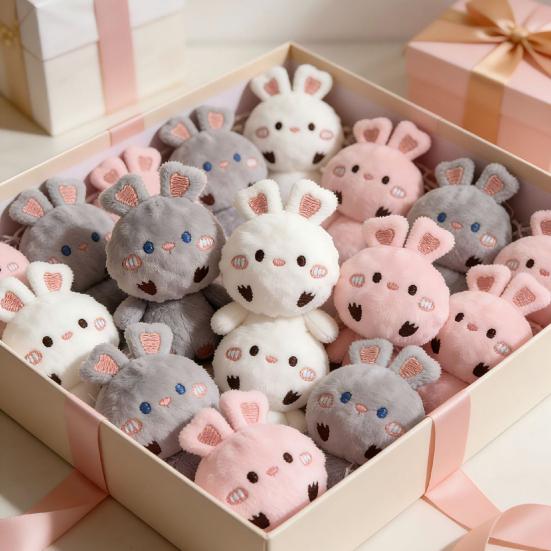 Plush Rabbit Dog Chew Toy Bite Resistant Cartoon Bunny Dog Teething Toy with Squeaker Boredom Stress Relief Toy Pet