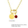 Vnox Stainless Steel Women Necklace Free Engraving Round Brand Twelve Birthstones Pendent Necklace Birthday Mother's Day Gift