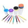 10 Stück Auslaufsichere Farbbecher Kindermalset mit Pinseln für Kleinkinder Kinder Vorschule