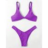 Solid Tie Sexy Bikini 2026 Padded Bra High Leg Bandage Push Up Bikini Set Brazilian Swimsuit Women Swimwear