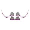 Retro Ethnic Rhinestone Tassel Earrings & Hair Chain Jewelry Set
