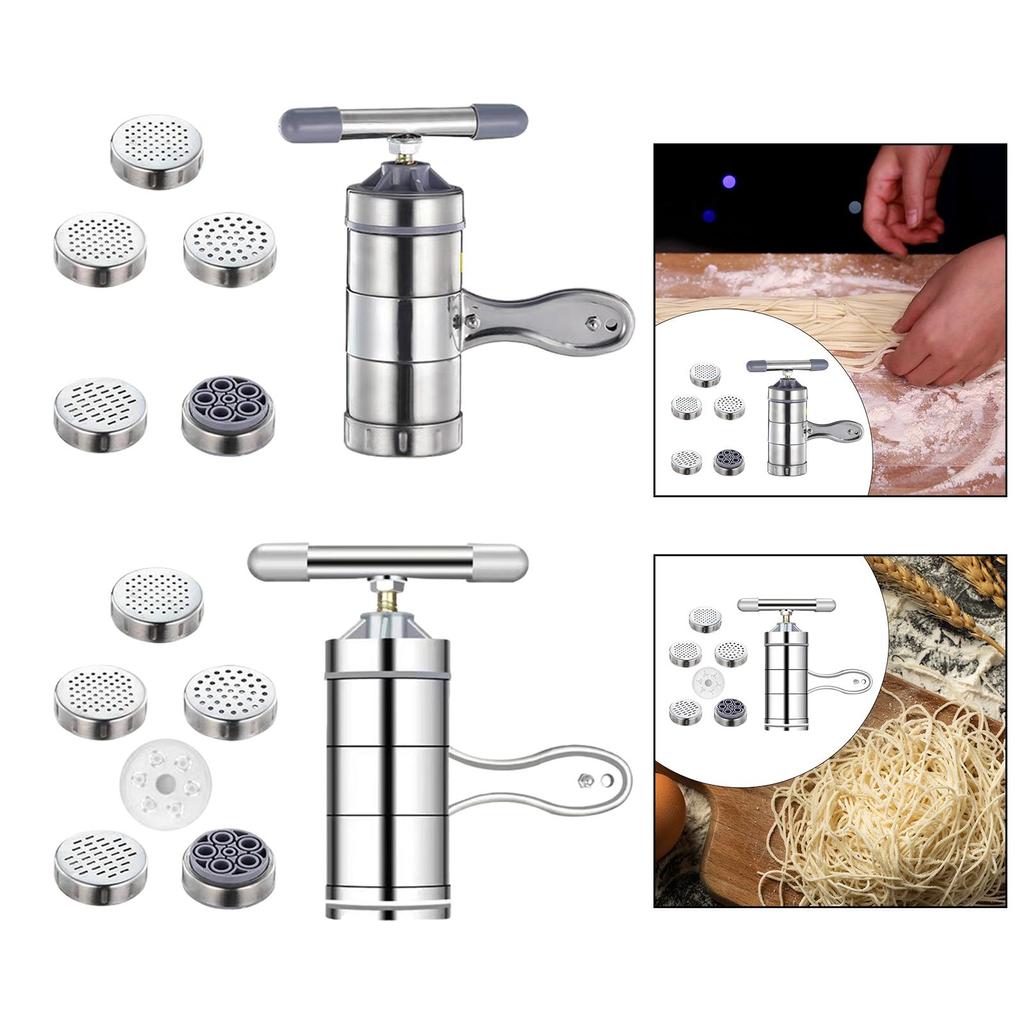 Pasta Maker Handheld Spaghetti Stainless Steel Lasagna Multipurpose Manual with Pasta Shapes Gadget Ramen Noodle Press Machine