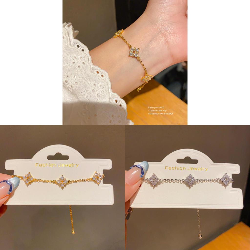 Fashion Floral Zircon Pendant Bracelet For Women Summer