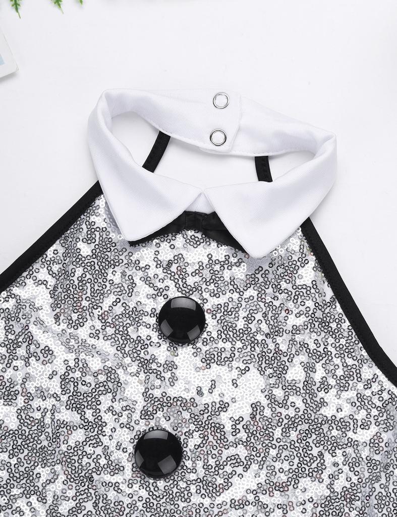 Girls Kids Shiny Sequins Modern Jazz Dance Outfit Ballet Tutu Dress Stage Performance Dancing Costume