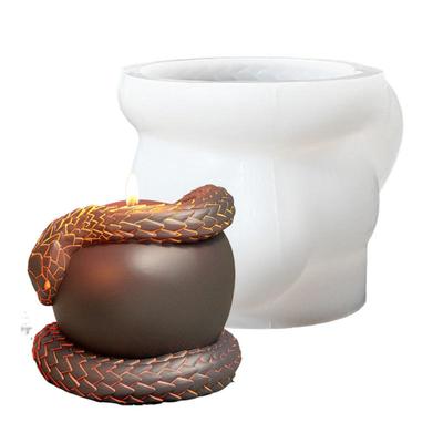 Unique Apple Sanke Candle Molds 3D Silicone Snake Casting Molds Reusable Plaster Moulds Epoxy Resin Moulds for Home Decoration