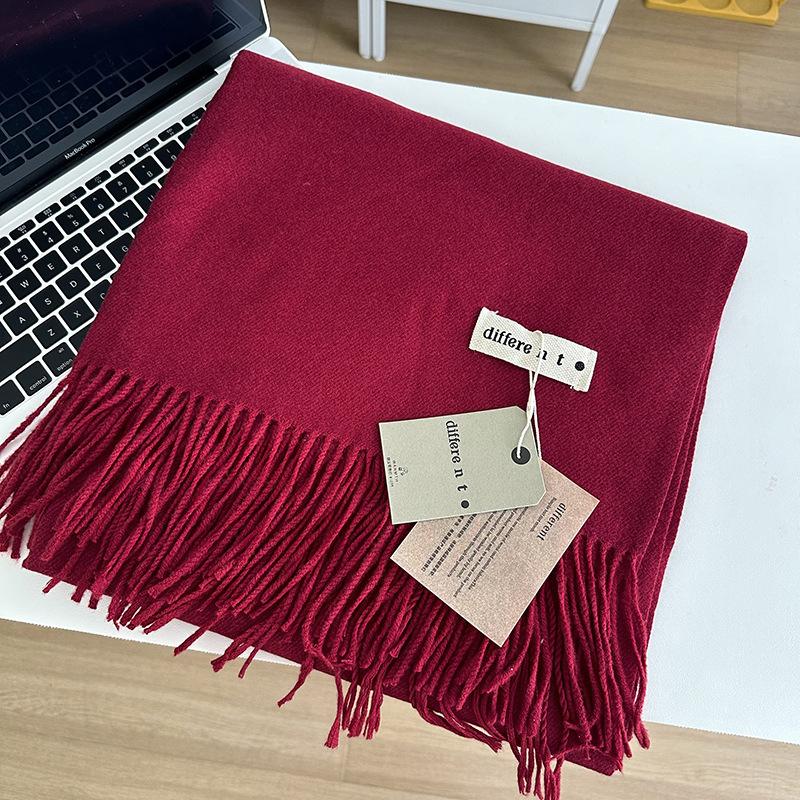 Women's Scarf Women's Solid Color Scarf Shawl Tassel Scarf
