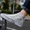 Tendência de sapatos de lona de cano alto masculino casual legal moda estilo de rua tênis hip hop para adolescentes