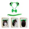 Frosch Kostüm Zubehör Frosch Ohren Haarreif Schwanz Krawatte für Halloween Cosplay Party Verkleiden Tierkostüme