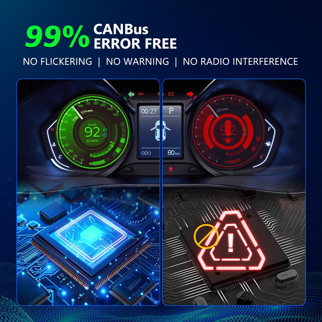 2pcs H11 LED Headlight Bulbs 500% Brighter Wireless Headlight Bulbs, 20000LM Mini Headlight Bulbs Fanless Car Bulb Kit High Low Beam