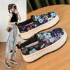2026 New Woman's Spring Summer Casual Canvas Shoe Thick Sole Non Slip Flower Bling Slip-On Fashionable Loafers Shoes Board Shoes