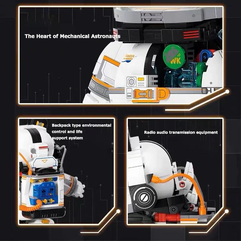 Creative Expert Space Panda Half Mecha Astronaut Building Block Cute Animals Panda Bear Display Model Toy Gift for Adults Kids
