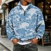 Men's Casual Long Sleeve Sweatshirt with Camouflage Print