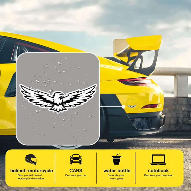 2.7Inch White Eagle Windshield Car Decal, Truck Window Bird Sticker, Wide Wing Vinyl Decal, Outdoor Auto Sticker, Bold Bumper Decor, Laptop Sticker