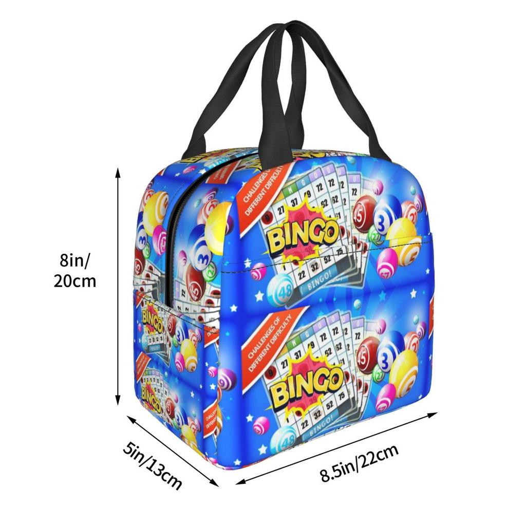 Robe Bingo Game Insulated Lunch Bag for Women Children Portable Food Boxes Thermal Lunch Box Tote