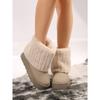 New Thick-soled Round-toe Flip-up Hairy Short Snow Boots Women's Warm Thickened Cotton Shoes
